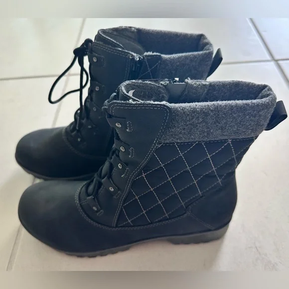 NIB. JBU BY JAMBU Summit Waterproof Boot Shoes Black 9W Lace up W Zipper - Picture 3 of 9